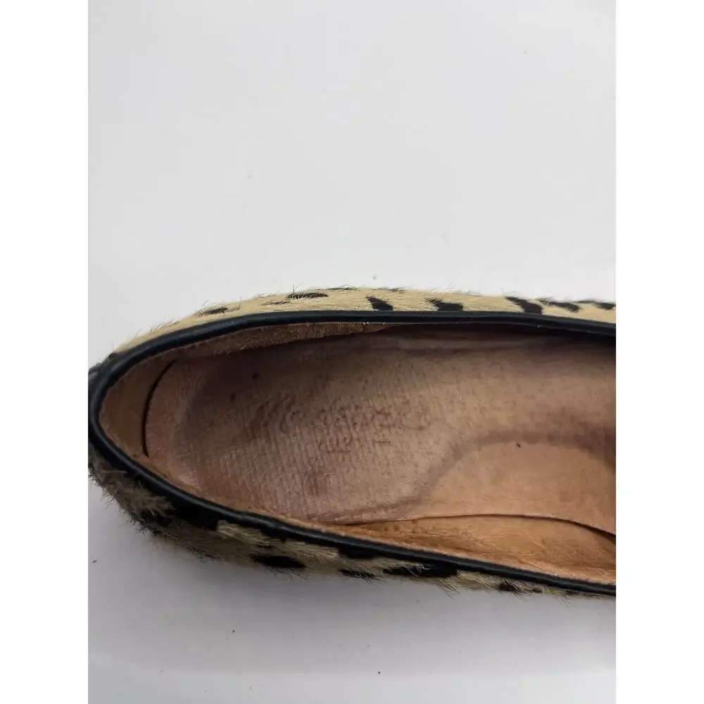 Madewell Women’s Animal Print Slip-On Loafer Flats Faux Fur Almond Toe 6